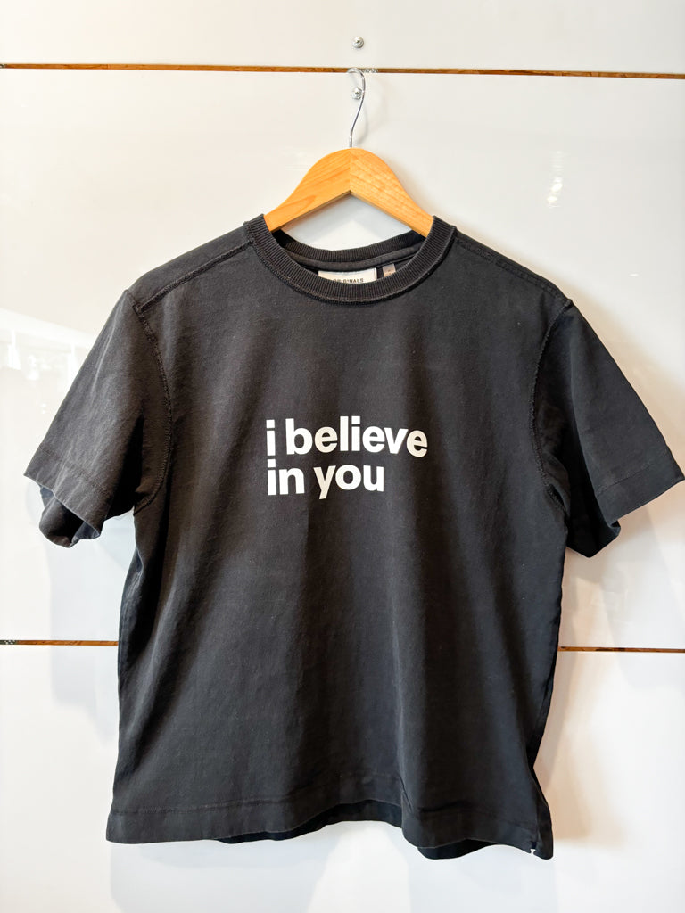 I Believe In You black s/s tee - upcycled