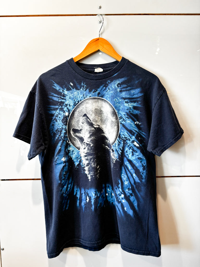 Howling wolf navy tee - pre-loved