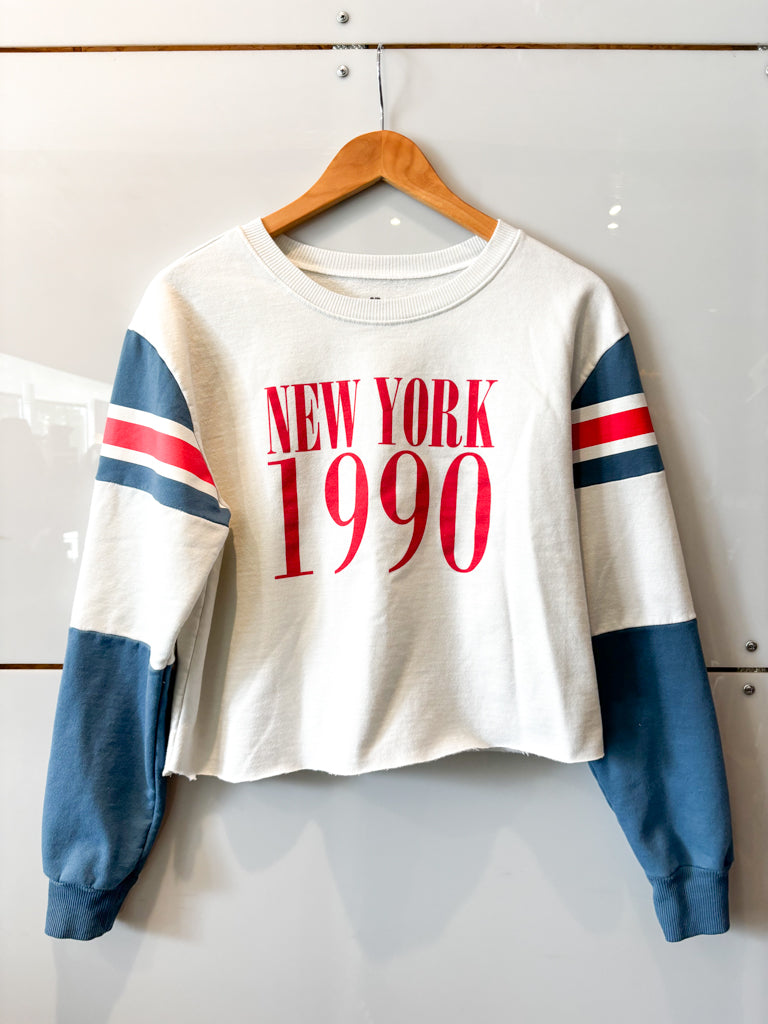 New York 1990 sporty cropped sweatshirt - pre-loved
