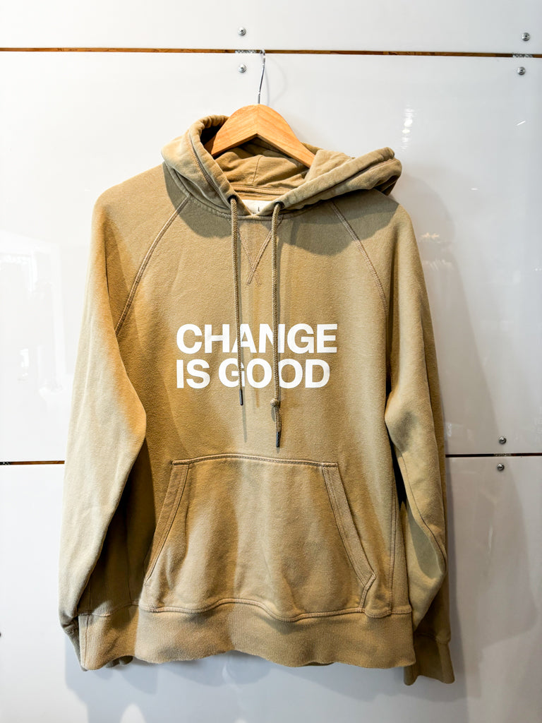 Change is Good camel hoodie- upcycled