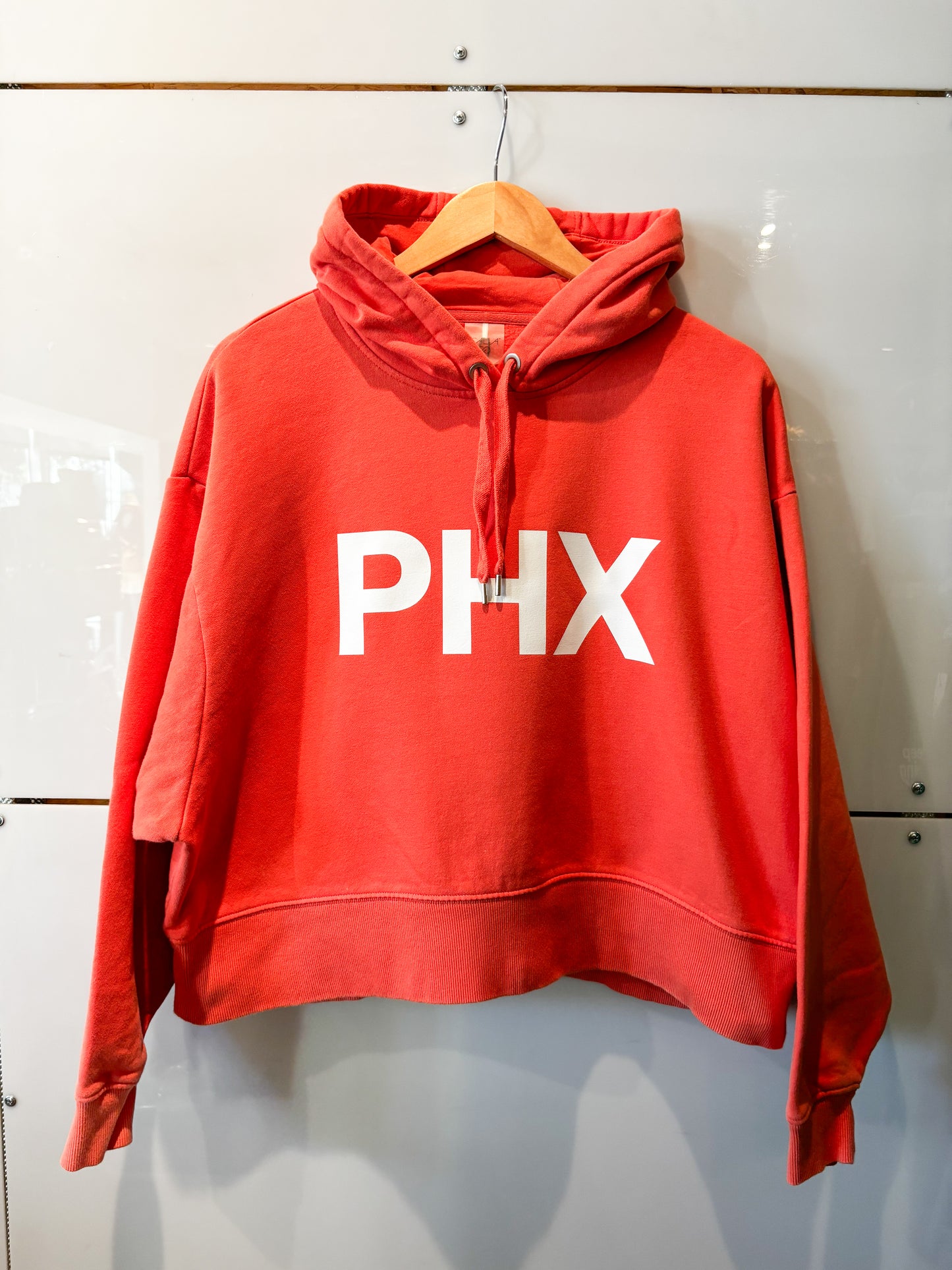 Big PHX crop orange hoodie - upcycled