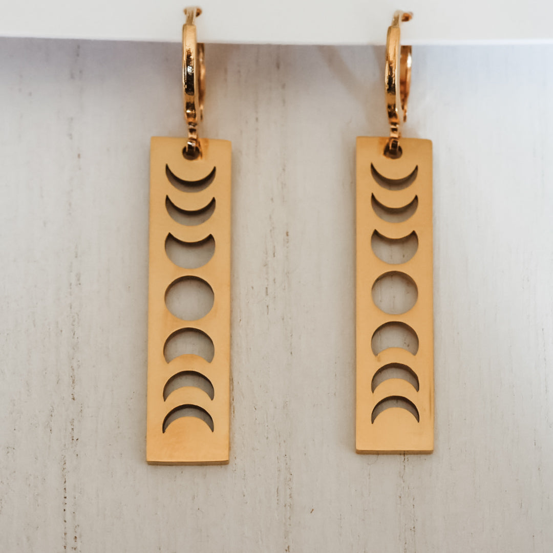 Lunar Phases Bar Earrings