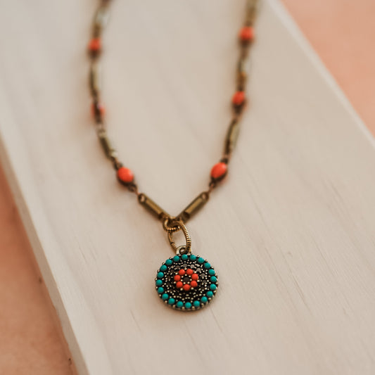 Coral Sun Antique Necklace