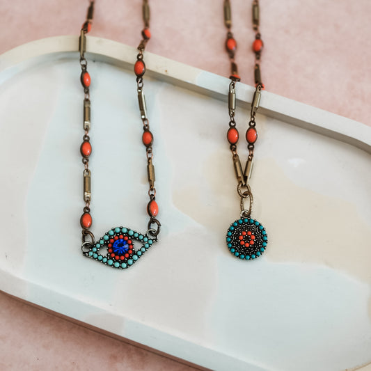 Coral Sun Antique Necklace