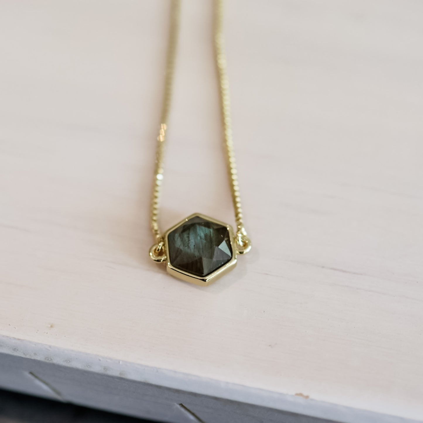 Gemstone Hex Adjustable Bracelet