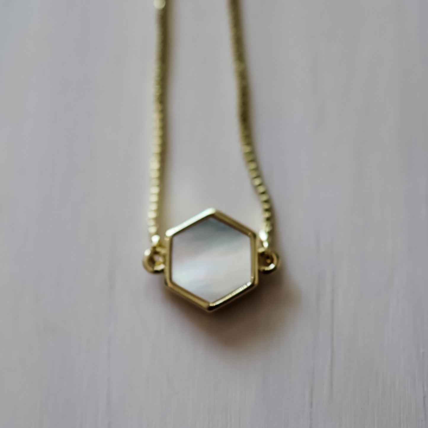 Gemstone Hex Adjustable Bracelet