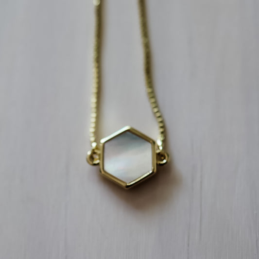 Gemstone Hex Adjustable Bracelet