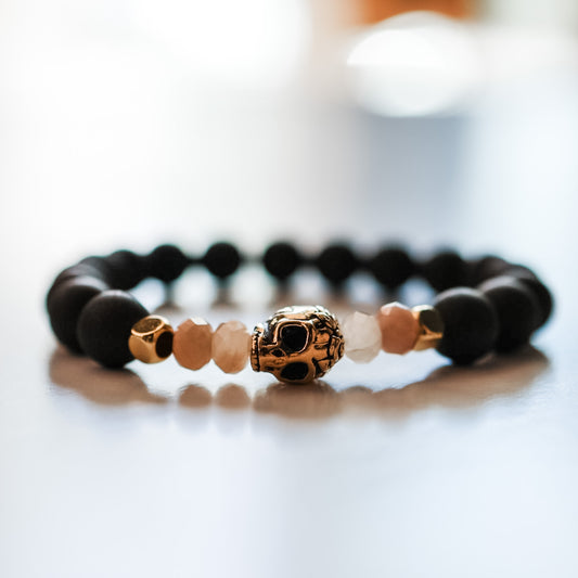 Gold Skull Druzy Bracelet