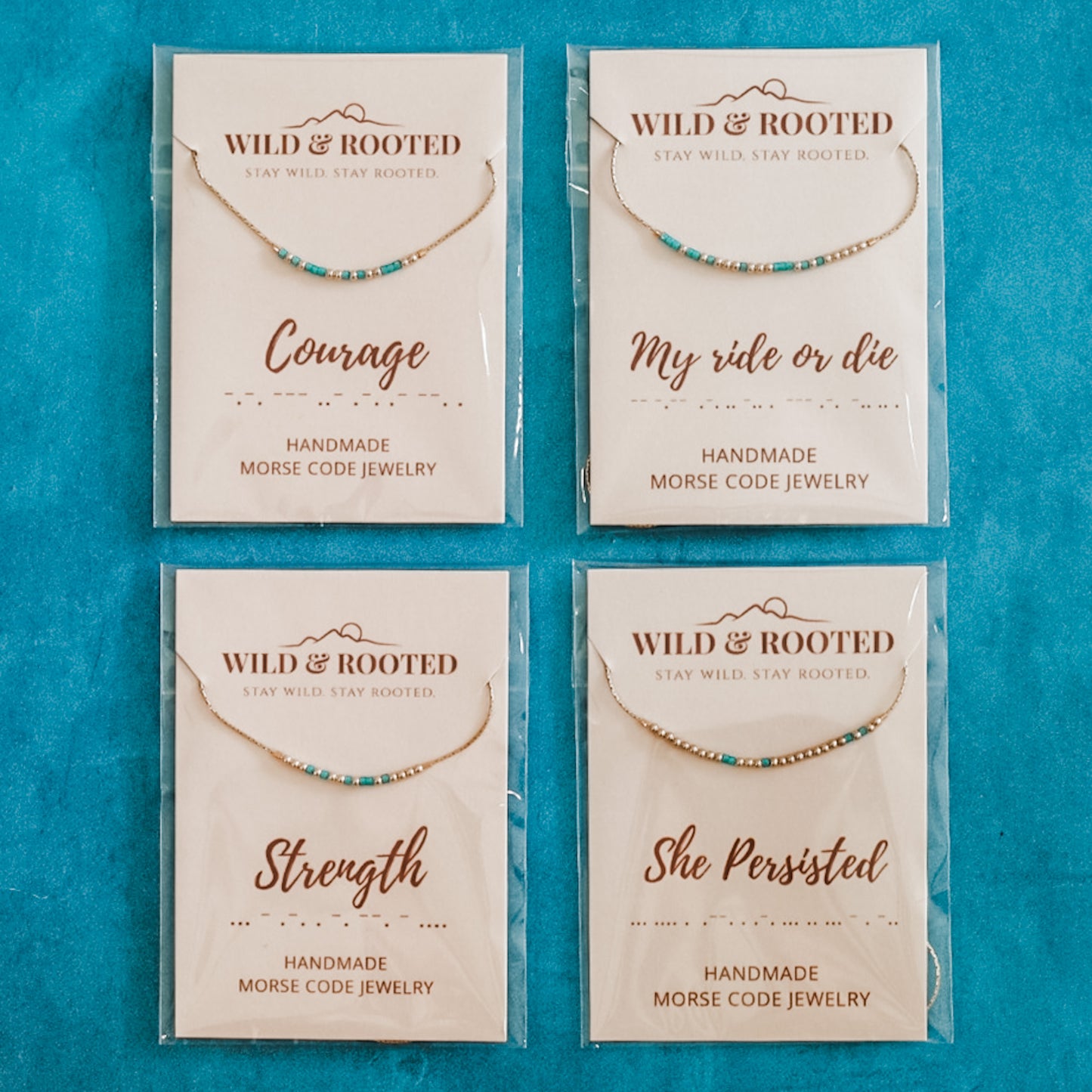 Strength Morse Code Necklace - Gold Filled