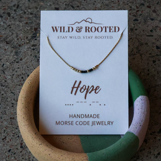 Hope Morse Code Necklace - Gold Filled