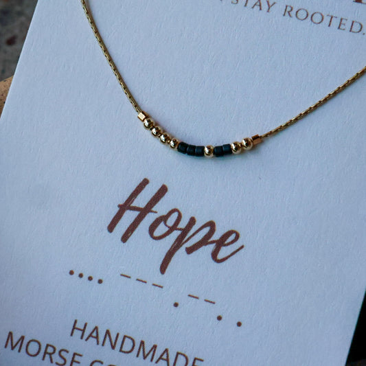 Hope Morse Code Necklace - Gold Filled