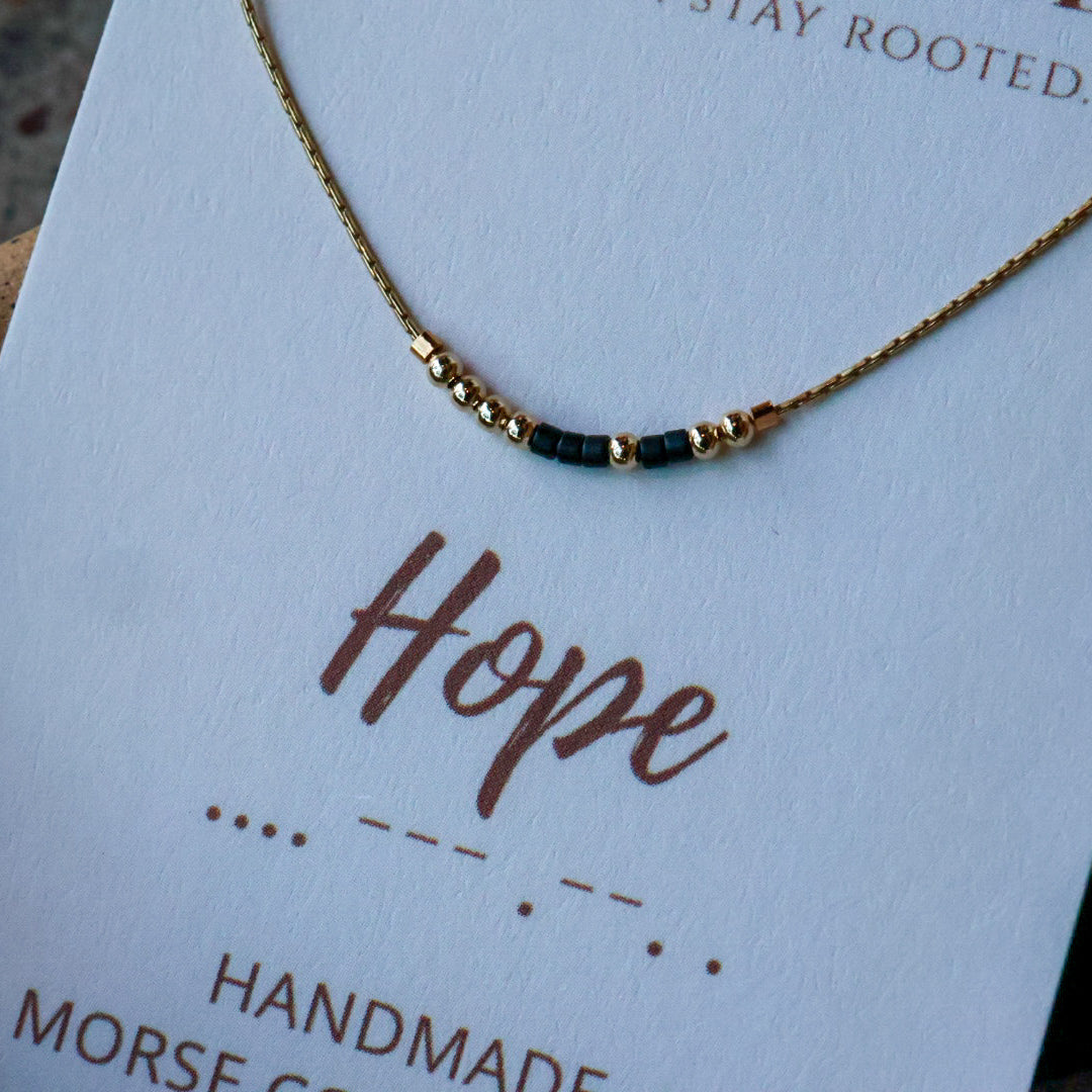 Hope Morse Code Necklace - Gold Filled
