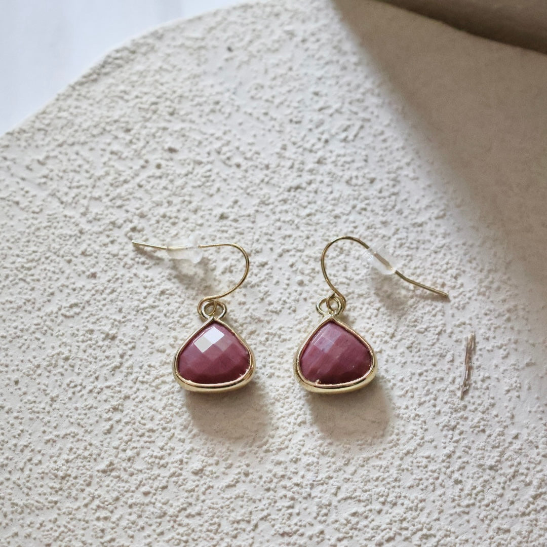 Red Jasper Gemstone Teardrop Earrings
