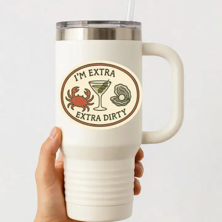 I’M Extra Extra Dirty Sticker – Martini, Oyster & Crab