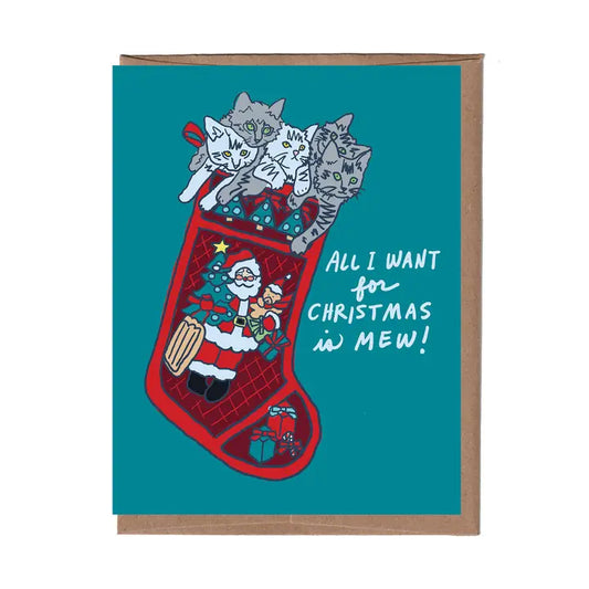 Kitten Stocking Holiday Greeting Card