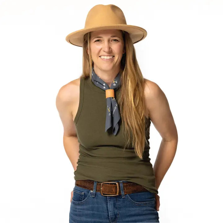 Arched Leather Bandana Slide