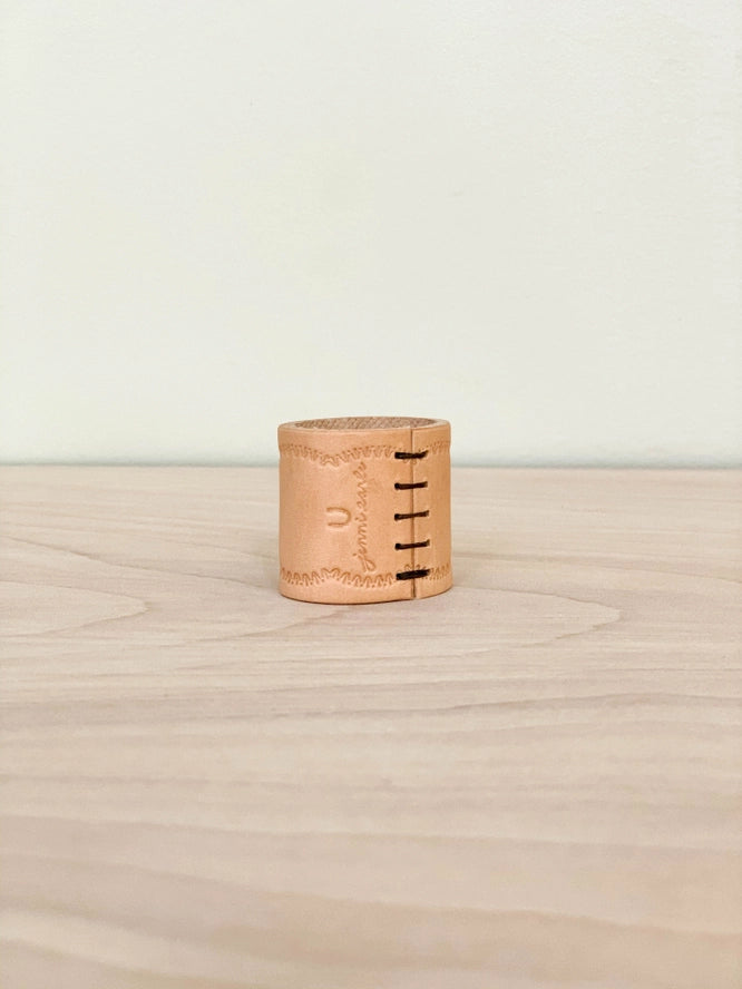 Arched Leather Bandana Slide