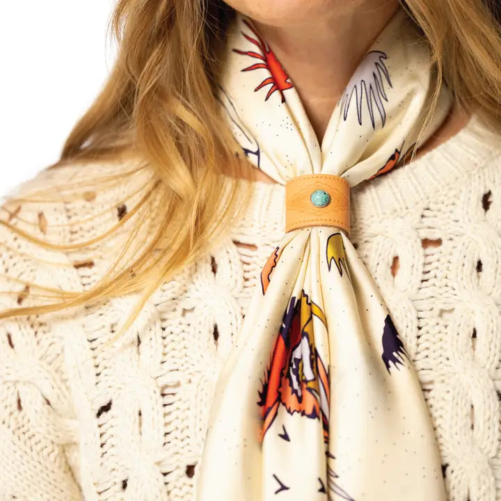 Leather Bandana Slide - Studded Diamond