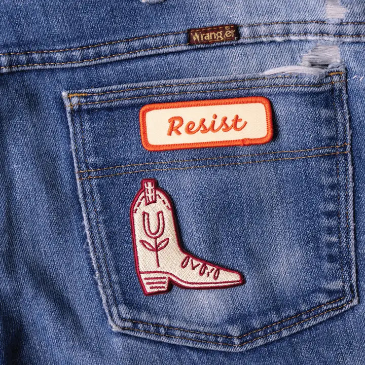 Lucky Boot Woven Patch