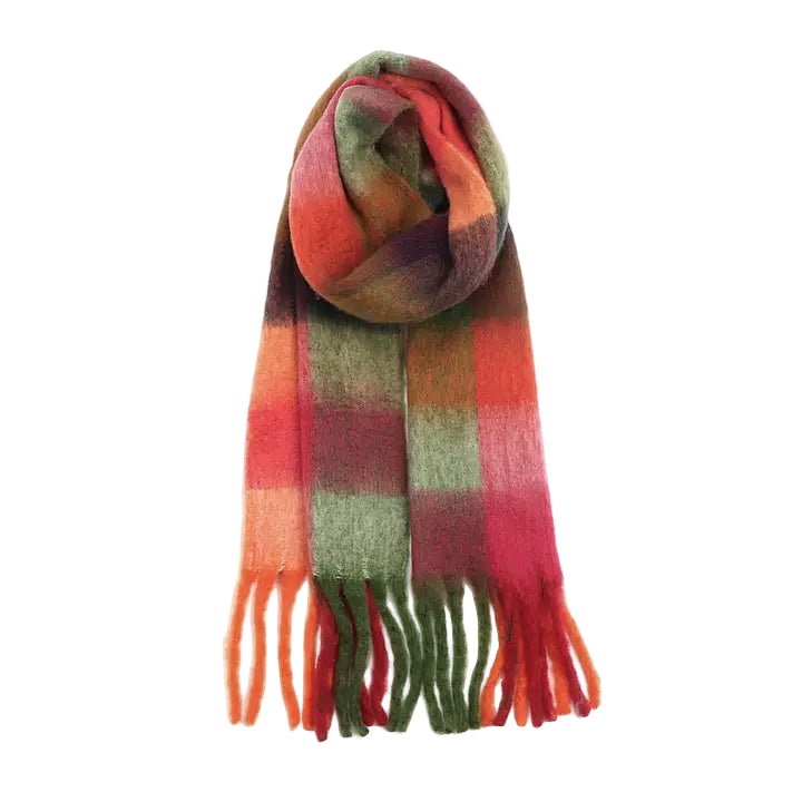 Chunky Plaid Fleece Scarf