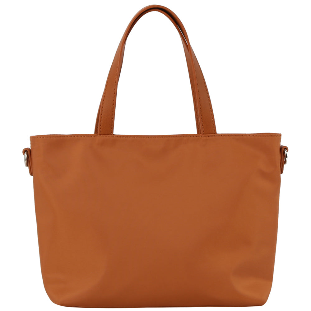 Nylon Triangle Plaque Shopper Tote Bag