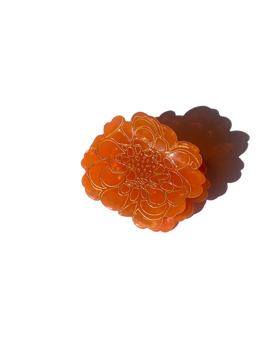 Marigold Flower Claw Clip