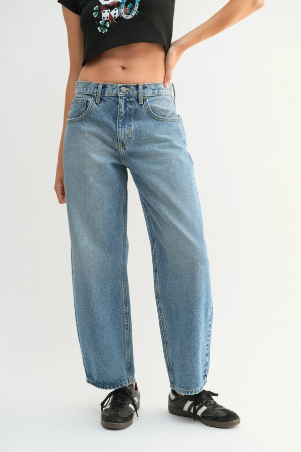 Medium Wash Barrel Jean