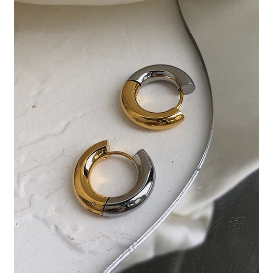 Mixed Metal- Hoop Earring Hinge Hoop