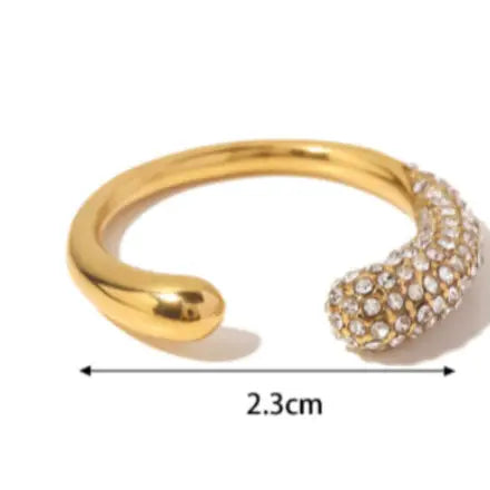 Modern Open Ring- Pavé