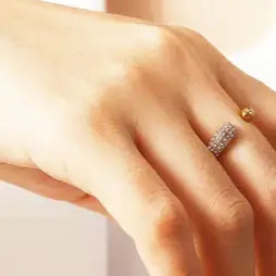 Modern Open Ring- Pavé
