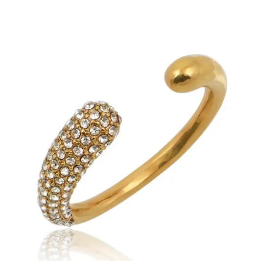 Modern Open Ring- Pavé