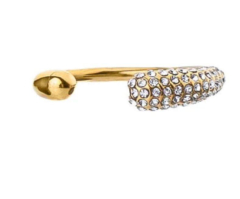 Modern Open Ring- Pavé