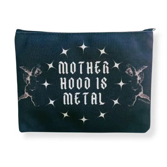 Motherhood Is Metal Canvas Zipper Pouch
