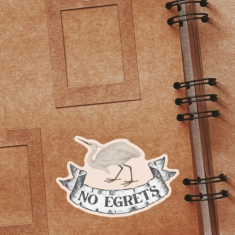 No Egrets Vintage Tattoo Sticker