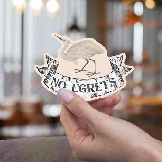 No Egrets Vintage Tattoo Sticker