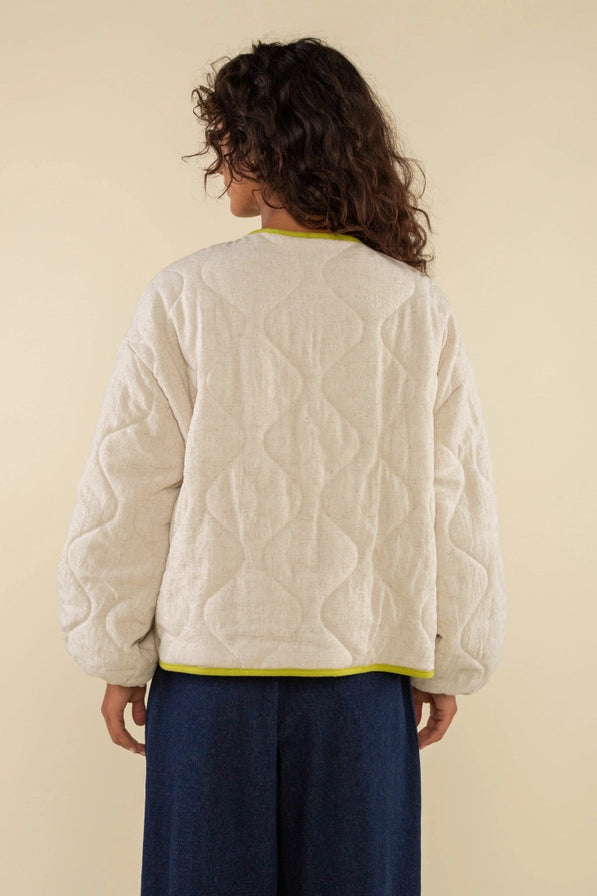 Green Apple Boxy Quilted Jacket