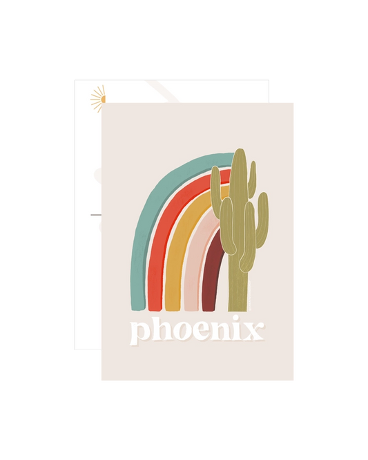 Phoenix Saguaro Rainbow Post Card