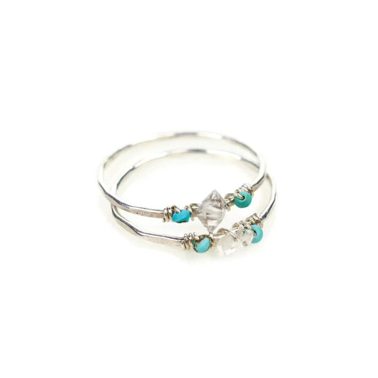 Herkimer Dainty Stacking Ring - Silver
