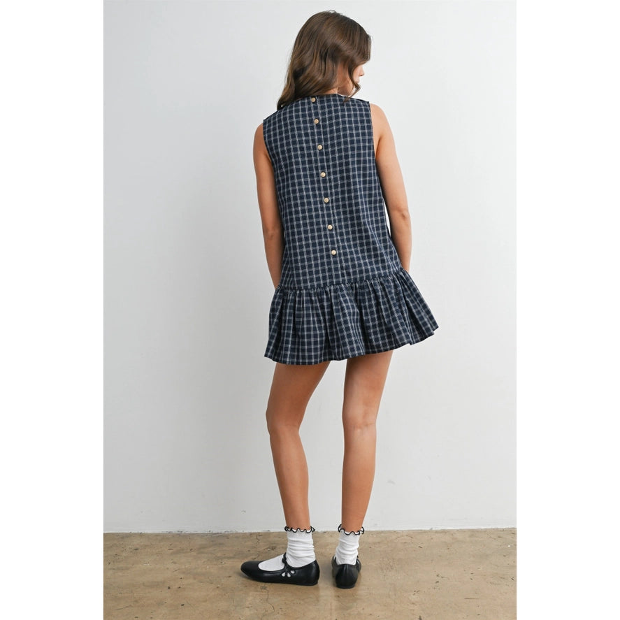 Plaid Peplum Mini Dress