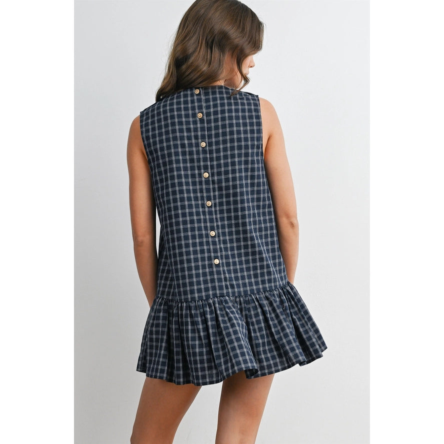 Plaid Peplum Mini Dress