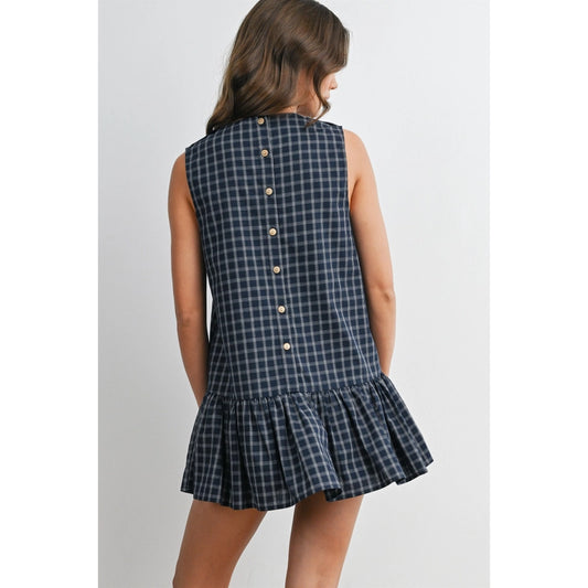 Plaid Peplum Mini Dress