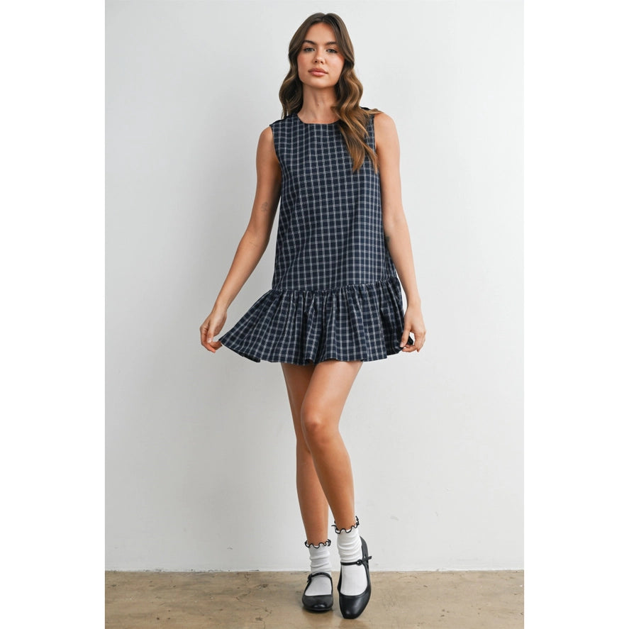 Plaid Peplum Mini Dress