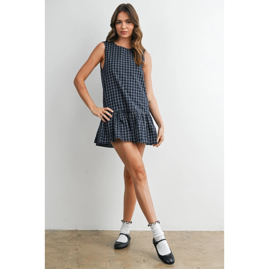 Plaid Peplum Mini Dress