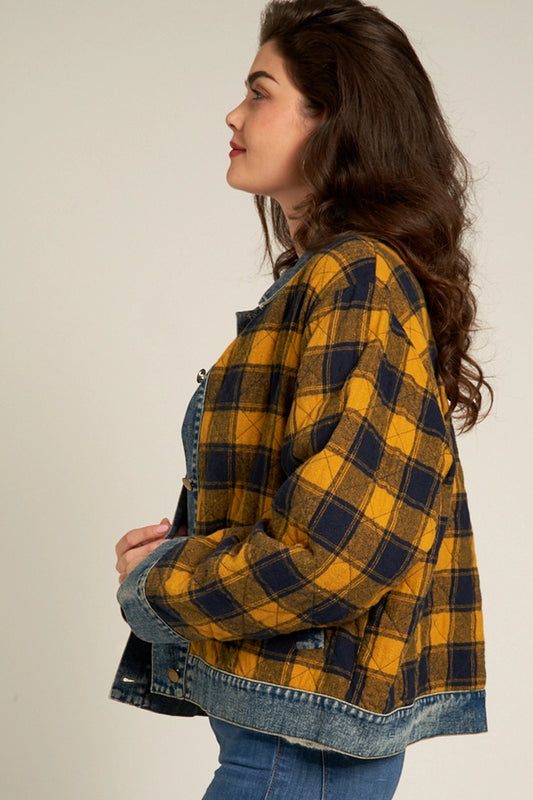 Plaid Denim Jacket