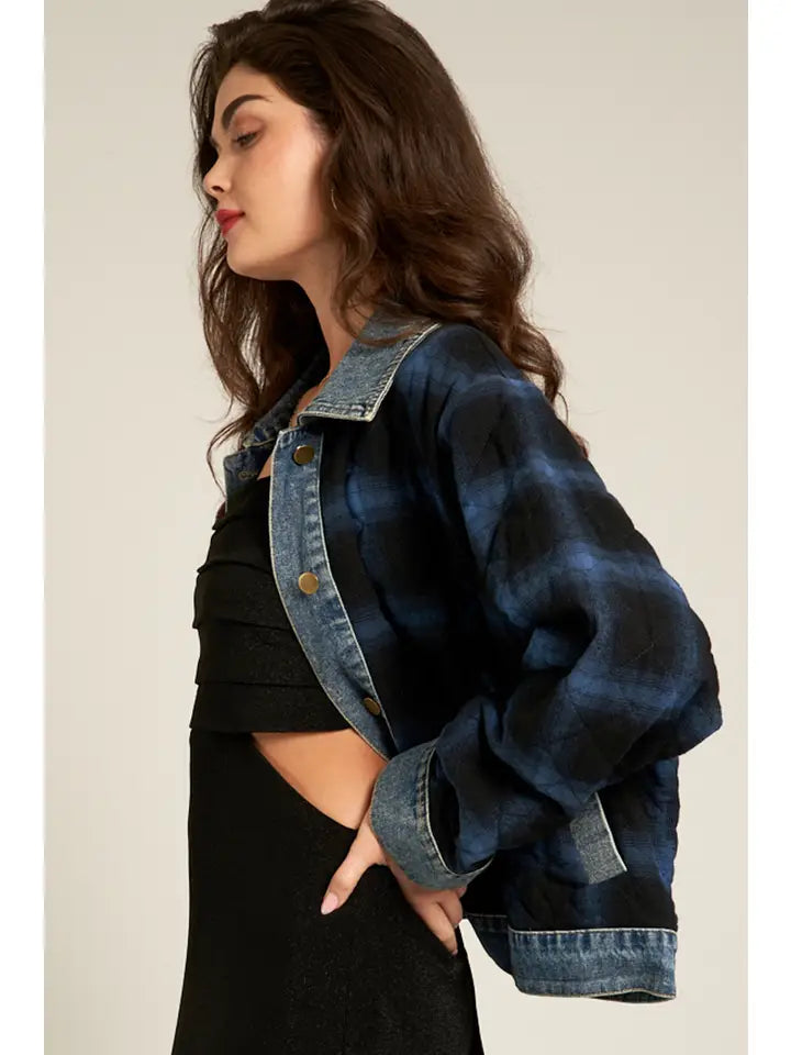 Plaid Denim Jacket