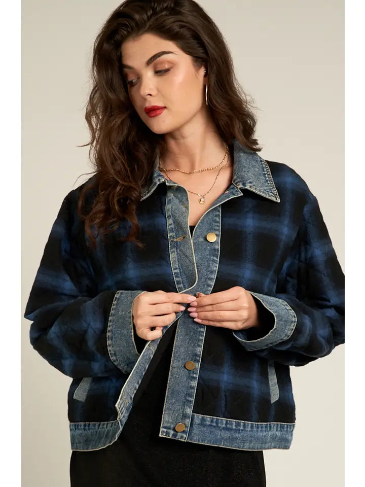Plaid Denim Jacket