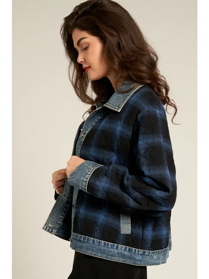 Plaid Denim Jacket