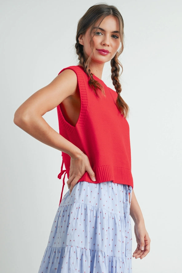 Classic Knitted Top with Bow Back