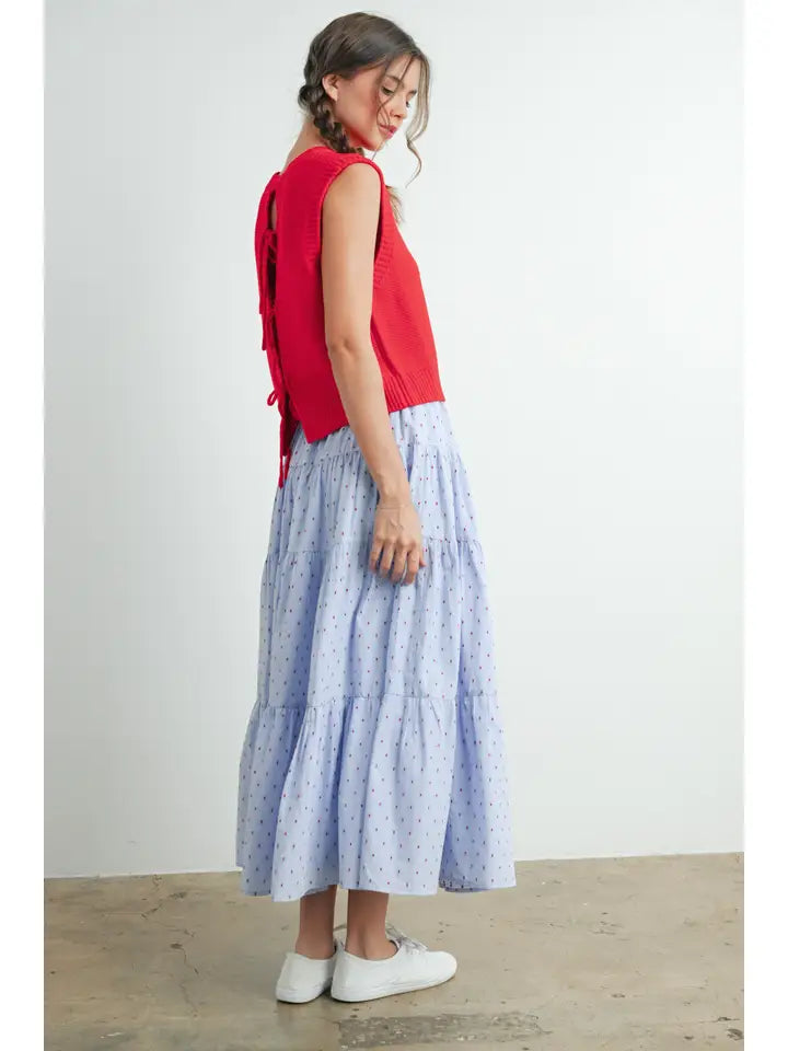 Classic Knitted Top with Bow Back