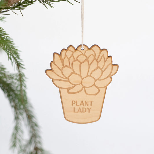 Plant Lady Wooden Ornament